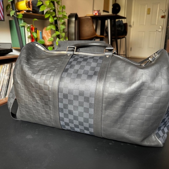 Louis Vuitton Keepall Bandoulière 50 Damier Graphite Leather & Canvas Split Duff - Picture 8 of 16